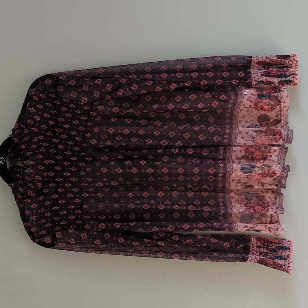 Maurices, XXL Black & Pink mesh blouse.